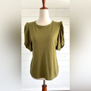a new day Olive Green Puff Sleeve Tee